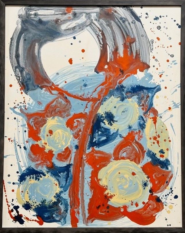'Kokeshi-Doll'-|--24”-x-30”-Recycled-latex-paint-on-canvas-|-2022-(Courtesy-of-Nancy-XiáoRong-Valentine)