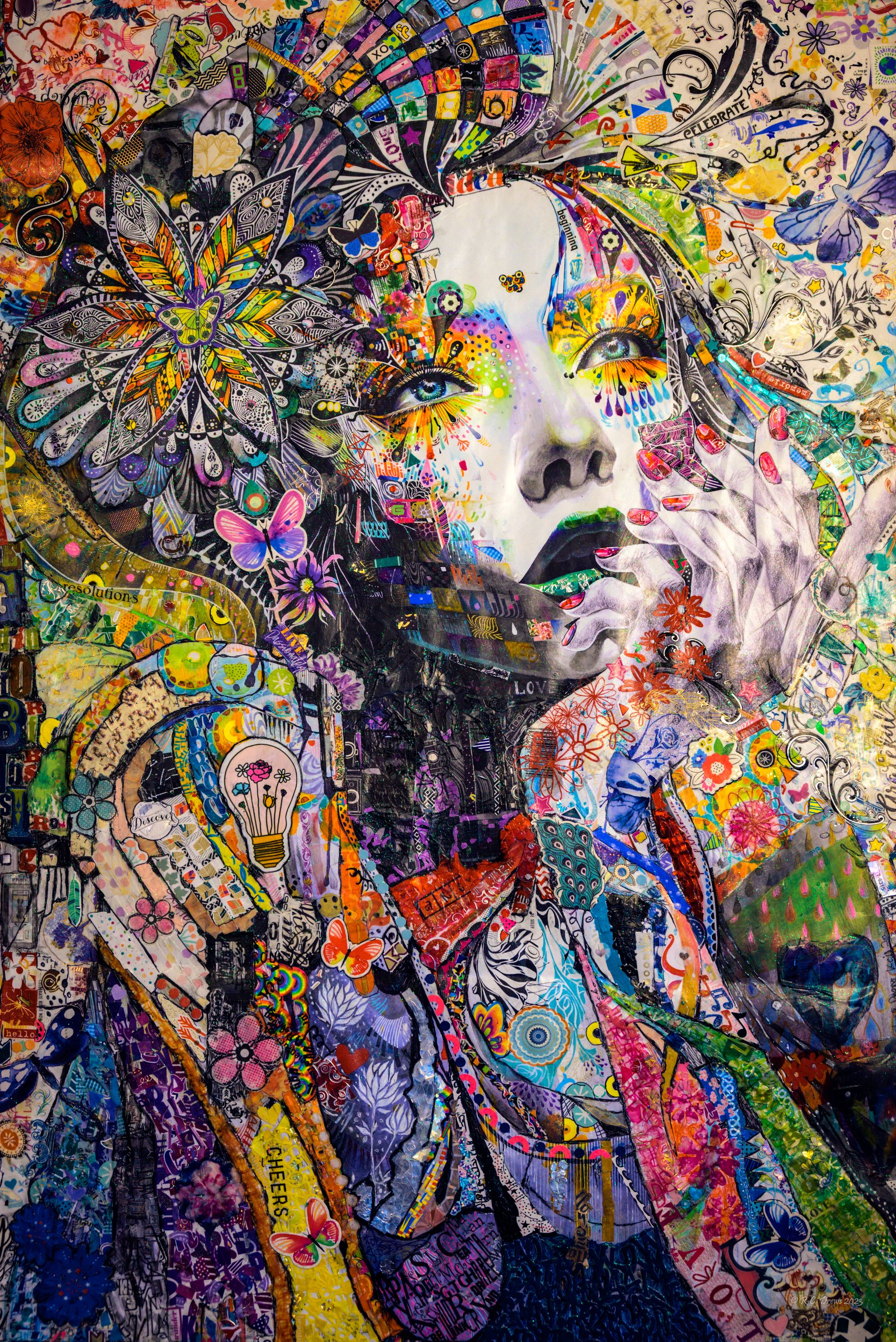 Collage art of a woman by Phena Keil