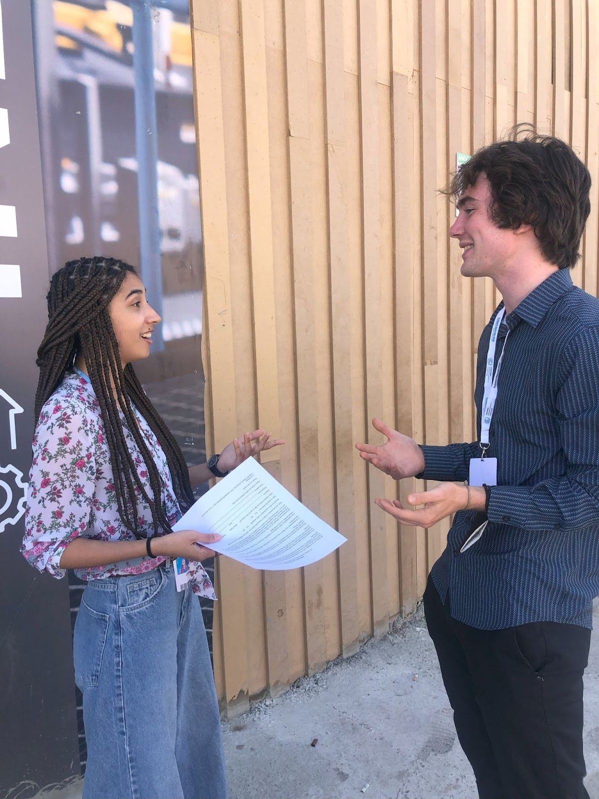 Tom Hobday is a junior at the College of St. Benedict and St. John’s University (originally from St. Paul, Minn.) with a major in environmental studies. Here he is interviewing Larissa Pinto Moraes, an activist associated with Engajamundo Brazil, in November 2022 at the U.N. Climate Change Conference in Sharm el-Sheikh, Egypt. (Courtesy of Tom Hobday)